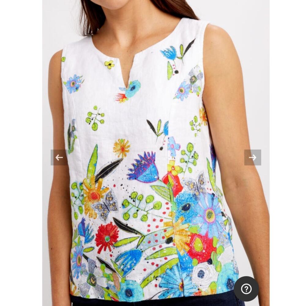 Simply Art by Dolcezza New Bouquet Coming Soon by Vigo Linen Floral Tank Medium - Picture 2 of 9